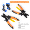 Push to Connect Fittings Air Line Disconnect Tool Kit Push Fitting Removal Tool for 1/4”, 5/16”, 3/8”, 1/2” (6mm, 8mm,10mm,12mm) Quick Connect Release Pliers with 15 Pcs Pneumatic Fittings