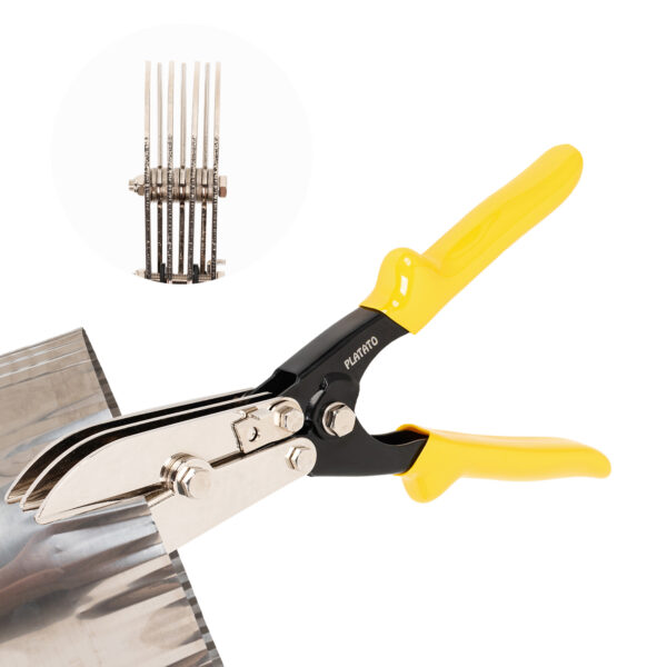 7-Blade Duct Crimping Tool Sheet Metal Crimper for 24-28 Gauge Duct Work Gutter Downspout and Stove Pipe HVAC Tools Upgraded Version